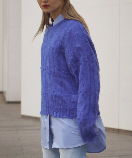 JOINT WORKS(ジョイントワークス)の「モヘヤウールケーブルプルオーバー(ニット/セーター・レディース・ピンク/ブルー/グリーン・FREE)」の9枚目の写真