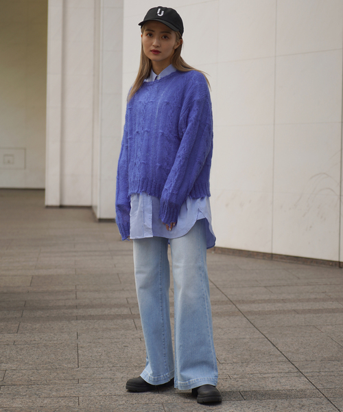 JOINT WORKS(ジョイントワークス)の「モヘヤウールケーブルプルオーバー(ニット/セーター・レディース・ピンク/ブルー/グリーン・FREE)」の15枚目の写真