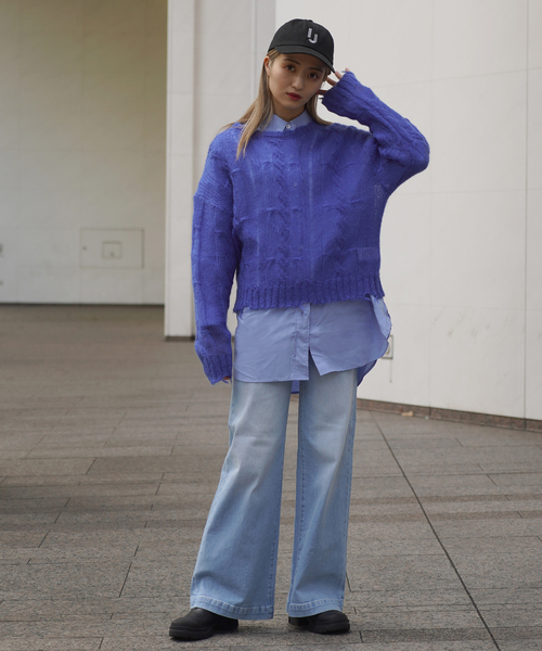 JOINT WORKS(ジョイントワークス)の「モヘヤウールケーブルプルオーバー(ニット/セーター・レディース・ピンク/ブルー/グリーン・FREE)」の16枚目の写真