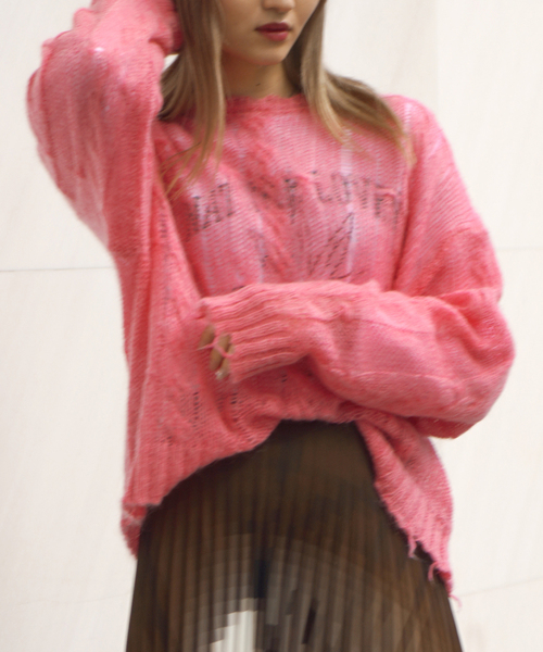 JOINT WORKS(ジョイントワークス)の「モヘヤウールケーブルプルオーバー(ニット/セーター・レディース・ピンク/ブルー/グリーン・FREE)」の18枚目の写真