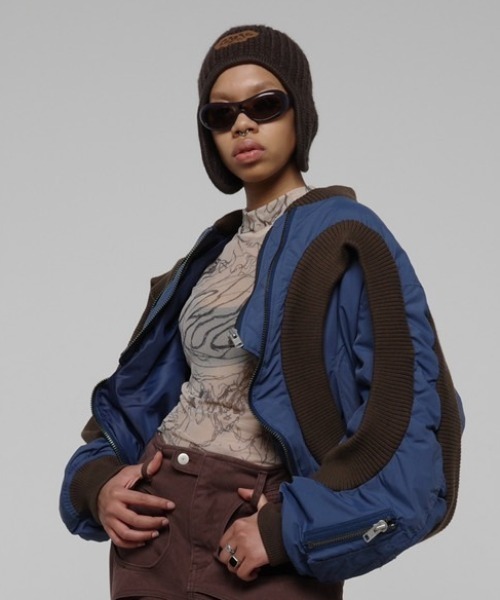 cycle by myob ma1 ma-1 ジャケット ブルー　最安 CYCLE（サイクル）の「Cycle/サイクル/NYLON RIB MA-1（MA-1）」 - WEAR