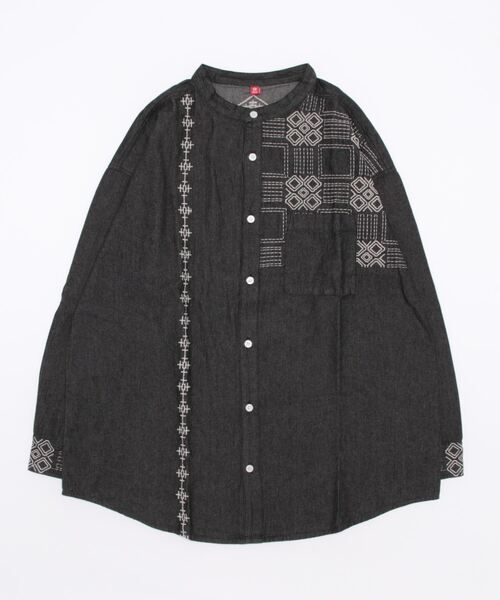 チャイハネ(チャイハネ)の「【チャイハネ】サシキMEN'Sデニムシャツ(シャツ/ブラウス・メンズ・ライトブルー/ブラック/インディゴブルー・FREE)」の2枚目の写真
