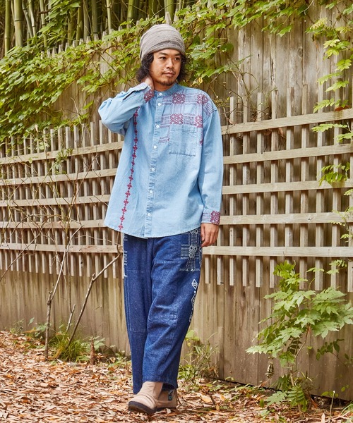 チャイハネ(チャイハネ)の「【チャイハネ】サシキMEN'Sデニムシャツ(シャツ/ブラウス・メンズ・ライトブルー/ブラック/インディゴブルー・FREE)」の18枚目の写真