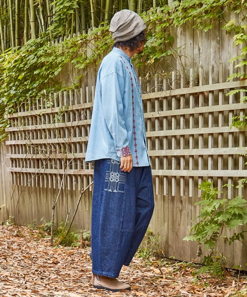 チャイハネ(チャイハネ)の「【チャイハネ】サシキMEN'Sデニムシャツ(シャツ/ブラウス・メンズ・ライトブルー/ブラック/インディゴブルー・FREE)」の16枚目の写真
