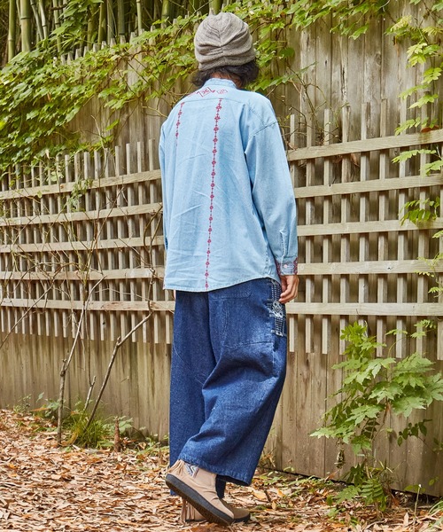 チャイハネ(チャイハネ)の「【チャイハネ】サシキMEN'Sデニムシャツ(シャツ/ブラウス・メンズ・ライトブルー/ブラック/インディゴブルー・FREE)」の7枚目の写真