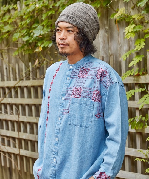 チャイハネ(チャイハネ)の「【チャイハネ】サシキMEN'Sデニムシャツ(シャツ/ブラウス・メンズ・ライトブルー/ブラック/インディゴブルー・FREE)」の21枚目の写真