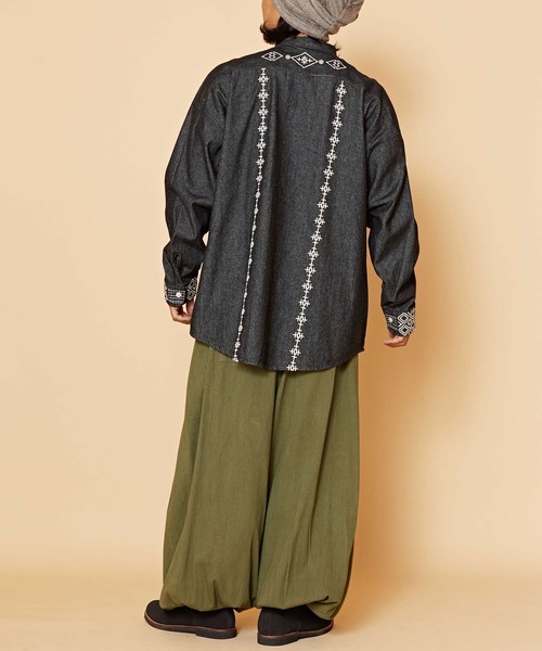 チャイハネ(チャイハネ)の「【チャイハネ】サシキMEN'Sデニムシャツ(シャツ/ブラウス・メンズ・ライトブルー/ブラック/インディゴブルー・FREE)」の11枚目の写真