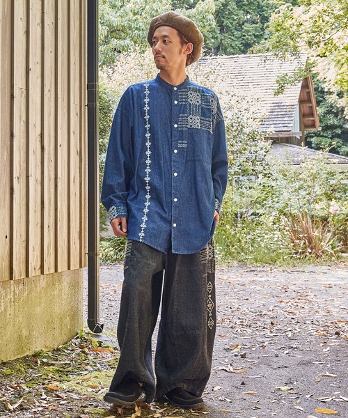 チャイハネ(チャイハネ)の「【チャイハネ】サシキMEN'Sデニムシャツ(シャツ/ブラウス・メンズ・ライトブルー/ブラック/インディゴブルー・FREE)」の17枚目の写真