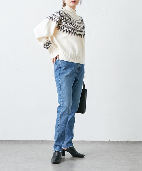 PUAL CE CIN(ピュアルセシン)の「【WEB限定】求心柄ショート丈ニットプルオーバー(ニット/セーター・レディース・アイボリー/ブラック/グレイッシュベージュ・FREE)」の13枚目の写真