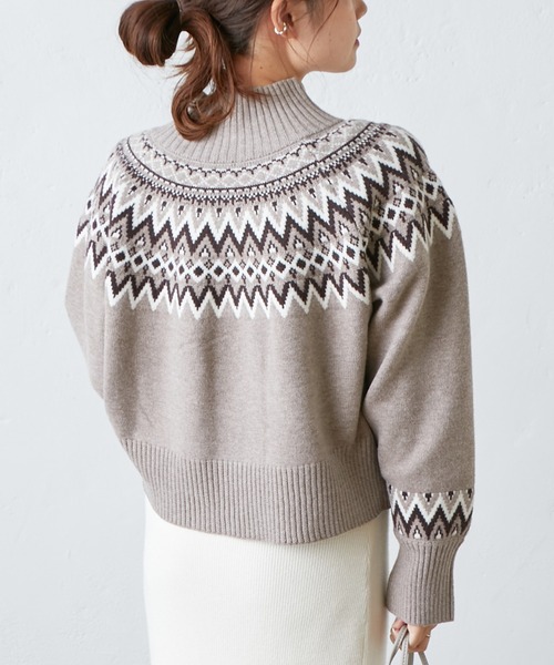 PUAL CE CIN(ピュアルセシン)の「【WEB限定】求心柄ショート丈ニットプルオーバー(ニット/セーター・レディース・アイボリー/ブラック/グレイッシュベージュ・FREE)」の17枚目の写真