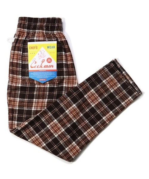 COOKMAN（クックマン）の「Cookman クックマン シェフパンツ イージーパンツ ウールミックス タータン ブラウン Brown（その他パンツ・メンズ・ブラウン・LARGE/MEDIUM）」の2枚目の写真