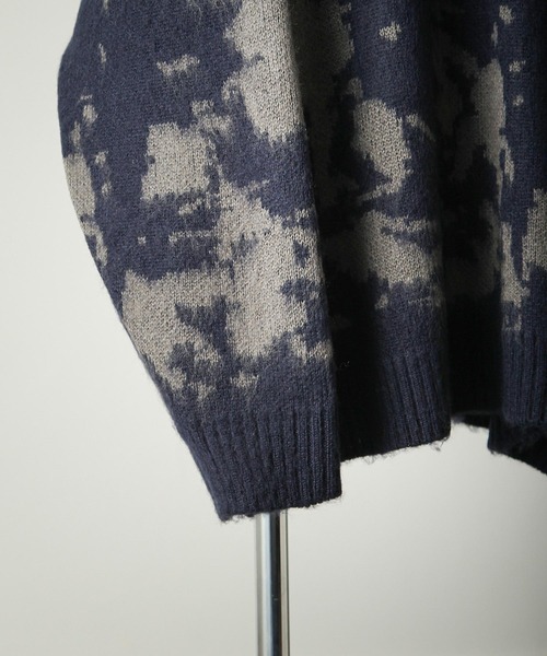 NILWAY（ニルウェイ）の「モヘアタッチダブルジャガード総柄グラデーションニット（ニット/セーター・メンズ・グリーン/ネイビー/チャコール/ブラック/ブラック×レッド/ブラック×パープル・MEDIUM/LARGE）」の18枚目の写真
