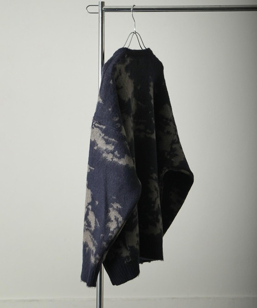 NILWAY（ニルウェイ）の「モヘアタッチダブルジャガード総柄グラデーションニット（ニット/セーター・メンズ・グリーン/ネイビー/チャコール/ブラック/ブラック×レッド/ブラック×パープル・MEDIUM/LARGE）」の19枚目の写真