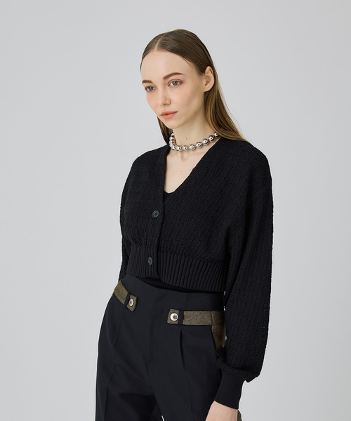 UNITED TOKYO(ユナイテッドトウキョウ)の「ツイードショートカーデディガン(カーディガン/ボレロ・レディース・ブラック/インディゴブルー・FREE)」の5枚目の写真