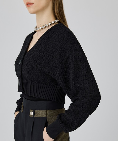 UNITED TOKYO(ユナイテッドトウキョウ)の「ツイードショートカーデディガン(カーディガン/ボレロ・レディース・ブラック/インディゴブルー・FREE)」の7枚目の写真