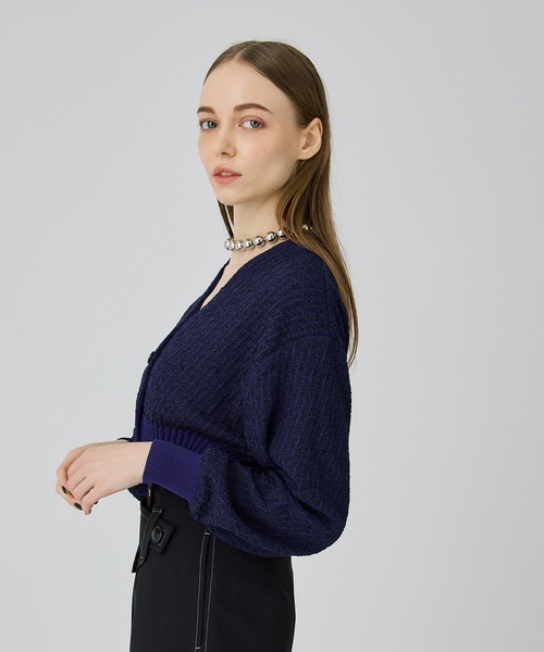 UNITED TOKYO(ユナイテッドトウキョウ)の「ツイードショートカーデディガン(カーディガン/ボレロ・レディース・ブラック/インディゴブルー・FREE)」の16枚目の写真