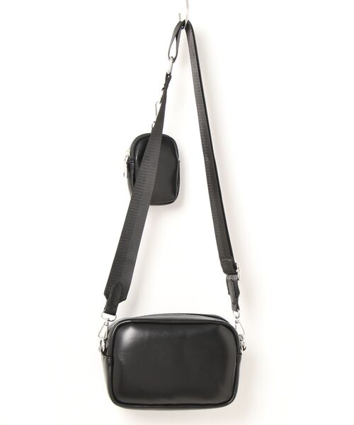 Burner（バーナー）の「【OKUOKU　0909】ポーチ付き スクエア ミニ ショルダーバッグ　oku-bag-641754225247-27（ショルダーバッグ・メンズ・その他1/その他3/その他2/ブラック・FREE）」の7枚目の写真