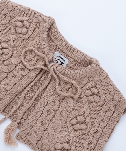 Ocean&Ground（オーシャン&グラウンド）の「ビスチェ風ニットウォーマー（ネックウォーマー/スヌード・キッズ・ベージュ/オフホワイト/ブラック・S/M）」の9枚目の写真