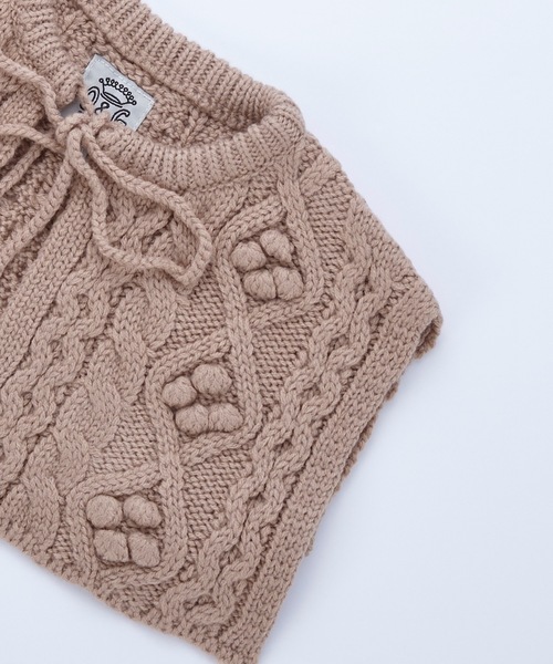 Ocean&Ground（オーシャン&グラウンド）の「ビスチェ風ニットウォーマー（ネックウォーマー/スヌード・キッズ・ベージュ/オフホワイト/ブラック・S/M）」の10枚目の写真