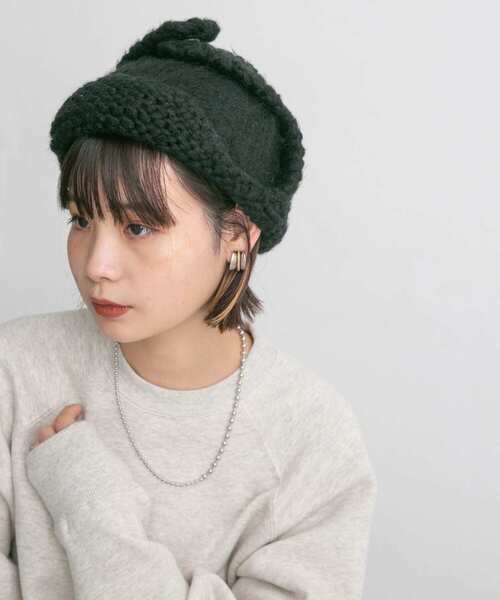 KBF（ケイビーエフ）の「フライトニット帽（ニットキャップ/ビーニー・レディース・ブラック/オフホワイト・ONE）」の7枚目の写真