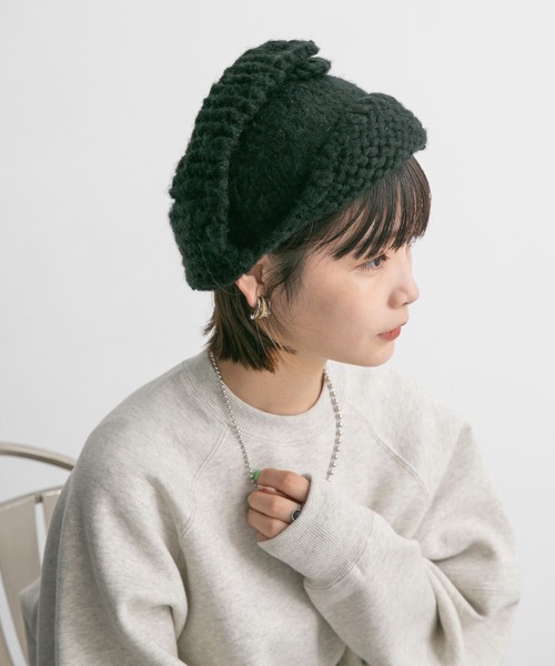 KBF（ケイビーエフ）の「フライトニット帽（ニットキャップ/ビーニー・レディース・ブラック/オフホワイト・ONE）」の8枚目の写真