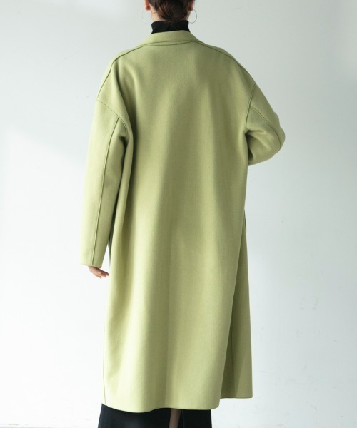 M.deux(エムドゥ)の「◇ニットメルトンチェスターコート◇(チェスターコート・レディース・ブラック/ライトグリーン・MEDIUM)」の9枚目の写真