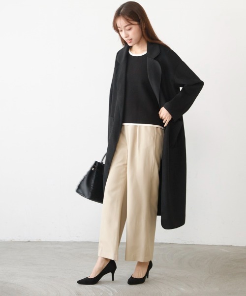 M.deux(エムドゥ)の「◇ニットメルトンチェスターコート◇(チェスターコート・レディース・ブラック/ライトグリーン・MEDIUM)」の14枚目の写真