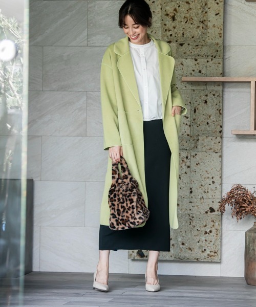 M.deux(エムドゥ)の「◇ニットメルトンチェスターコート◇(チェスターコート・レディース・ブラック/ライトグリーン・MEDIUM)」の19枚目の写真