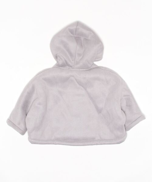 SLAP SLIP BABY（スラップスリップベビー）の「SLAPSLIPBABY/くま耳モチーフお菓子刺繍裏ボアマントベビー(50~90cm)（ポンチョ・キッズ・グレー/ベージュ・ONESIZE）」の15枚目の写真