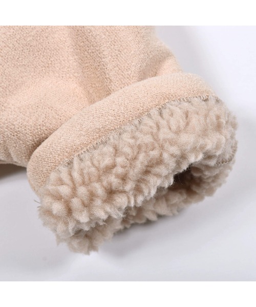 SLAP SLIP BABY（スラップスリップベビー）の「SLAPSLIPBABY/くま耳モチーフお菓子刺繍裏ボアマントベビー(50~90cm)（ポンチョ・キッズ・グレー/ベージュ・ONESIZE）」の20枚目の写真