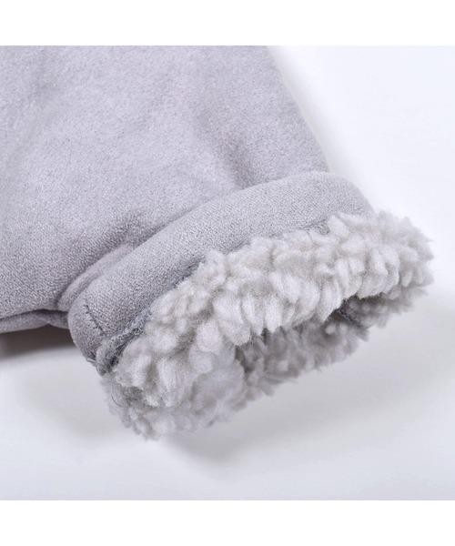 SLAP SLIP BABY（スラップスリップベビー）の「SLAPSLIPBABY/くま耳モチーフお菓子刺繍裏ボアマントベビー(50~90cm)（ポンチョ・キッズ・グレー/ベージュ・ONESIZE）」の10枚目の写真