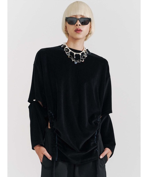 PAMEO POSE（パメオポーズ）の「Pile Top（Tシャツ/カットソー・レディース・グレー/ブラック/ブルー/パープル・FREE）」の2枚目の写真