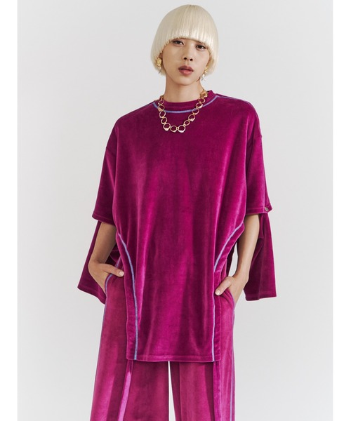 PAMEO POSE（パメオポーズ）の「Pile Top（Tシャツ/カットソー・レディース・グレー/ブラック/ブルー/パープル・FREE）」の14枚目の写真