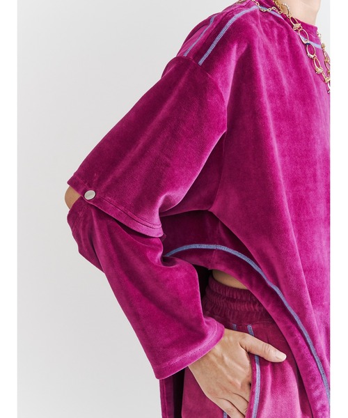 PAMEO POSE（パメオポーズ）の「Pile Top（Tシャツ/カットソー・レディース・グレー/ブラック/ブルー/パープル・FREE）」の5枚目の写真