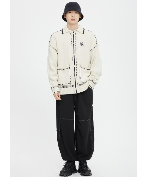 ROMANTIC CROWN(ロマンティッククラウン)の「A'GEM/9 × .kom『ROMANTIC CROWN/ロマンティッククラウン』HAND STITCH KNIT CARDIGAN/ハンドステッチニットカーディガン(カーディガン/ボレロ・メンズ・ブラック/アイボリー・M)」の10枚目の写真
