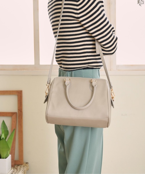 FREE'S MART（フリーズマート）の「◆ミニボストンバッグ（ボストンバッグ・レディース・ブラック/グレー・ﾌﾘ-）」の9枚目の写真