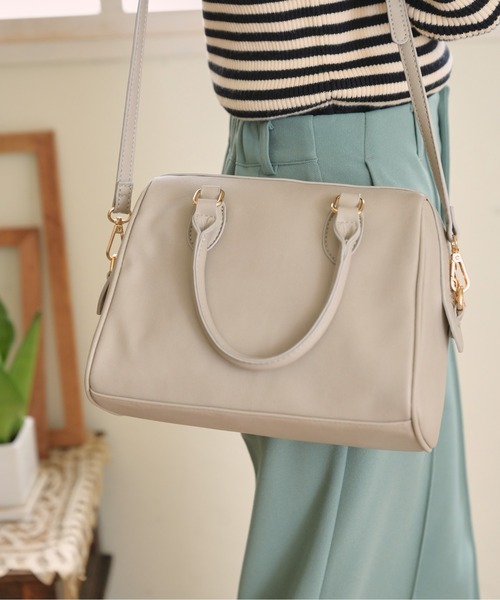 FREE'S MART（フリーズマート）の「◆ミニボストンバッグ（ボストンバッグ・レディース・ブラック/グレー・ﾌﾘ-）」の8枚目の写真