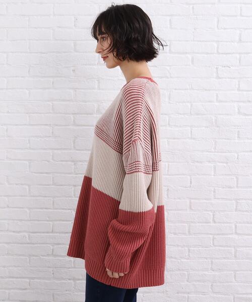 SHOO・LA・RUE（シューラルー）の「◆配色ニットプルオーバー（ニット/セーター・レディース・ピンク系/ベージュ系その他2/ブラック系4・00）」の5枚目の写真