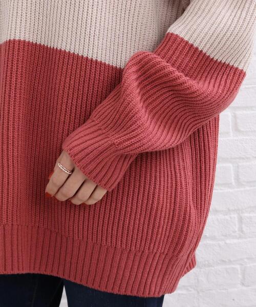 SHOO・LA・RUE（シューラルー）の「◆配色ニットプルオーバー（ニット/セーター・レディース・ピンク系/ベージュ系その他2/ブラック系4・00）」の8枚目の写真