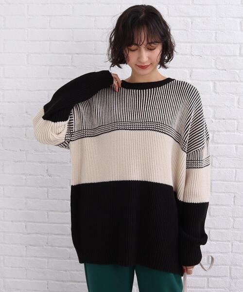 SHOO・LA・RUE（シューラルー）の「◆配色ニットプルオーバー（ニット/セーター・レディース・ピンク系/ベージュ系その他2/ブラック系4・00）」の10枚目の写真