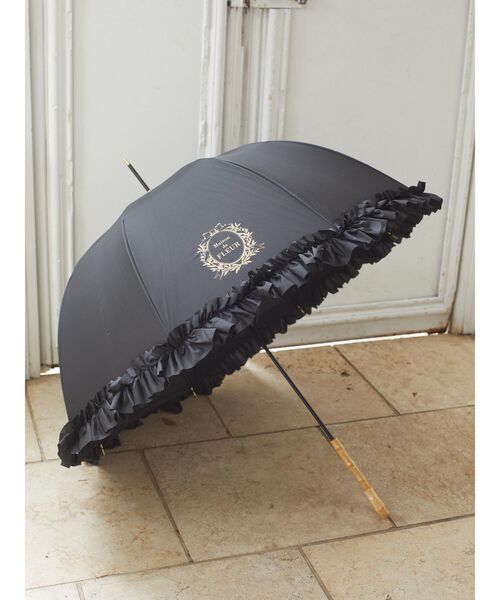 Maison de FLEUR（メゾンドフルール）の「ヒートカットフリル長傘（長傘・レディース・ブラック/ネイビー/ピンク・FREE）」の6枚目の写真