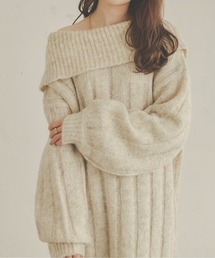 前後２WAYビッグメランジジップニット／【WEB/EC限定商品】