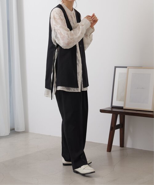 frames RAY CASSIN（フレームスレイカズン）の「タックワイドパンツ（スラックス・レディース・ブラック/ベージュ/ライトカーキ・FREE）」の19枚目の写真