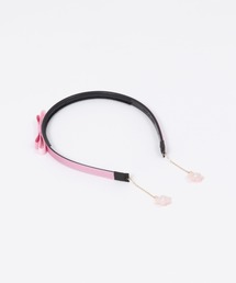 お花パーツ付きグログランリボンカチューシャ