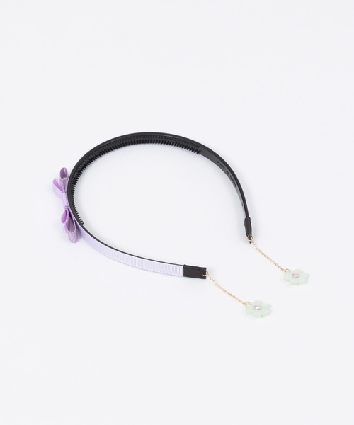 KP DECO（ケーピーデコ）の「お花パーツ付きグログランリボンカチューシャ（カチューシャ・キッズ・ラベンダー/ピンク・FREE）」の5枚目の写真