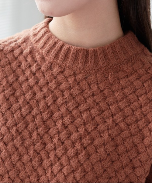 ECRIRE（エクリール）の「ドロップショルダーざっくり編みニット（ニット/セーター・レディース・ピンク/ブラウン/ベージュ・M/L）」の12枚目の写真
