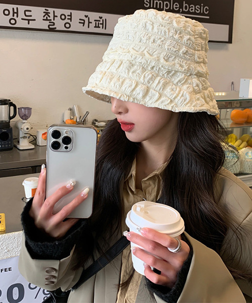 c.u.l(シーユーエル)の「ぽこぽこ ポップコーン バケットハット cula562(ハット・レディース・ブラウン/ホワイト/ブラック・M)」の16枚目の写真