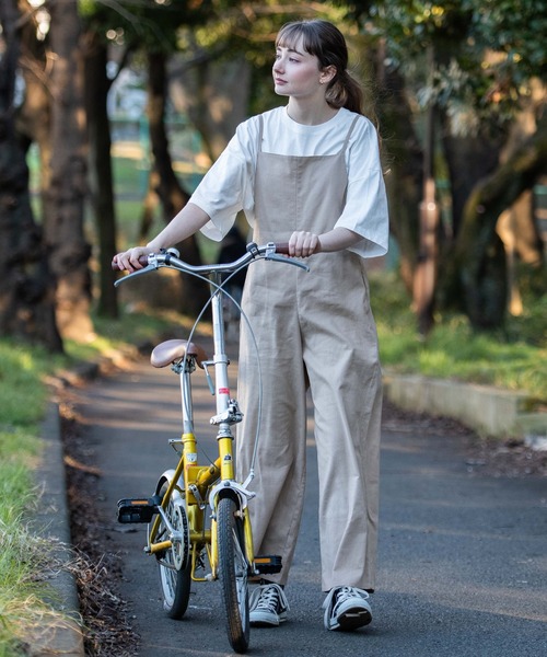 OUTDOOR PRODUCTS APPAREL(アウトドアプロダクツアパレル)の「コットンリネン ビッグシルエット サロペット(サロペット/オーバーオール・レディース・ブラック/カーキ/アイボリー・FREE)」の14枚目の写真