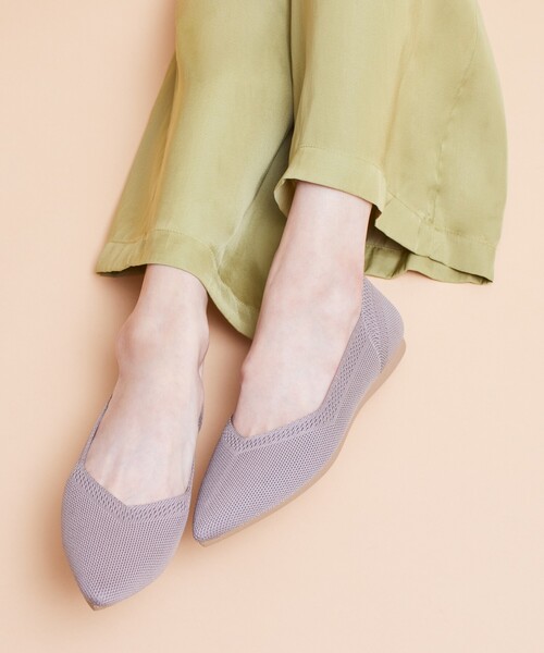 SHOO・LA・RUE（シューラルー）の「◆洗えて サラサラ ニットパンプス（パンプス・レディース・サンドベージュ/ブラック系/ナチュラル/ブラック/ライトグリーン/イエロー/チャコールグレー/オレンジ/カーキ・35/45/25）」の5枚目の写真