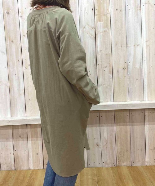 NANEA（ナネア）の「スタンドカラーシャツワンピース（シャツワンピース・レディース・キナリ/カーキ/ブラック・ONE SIZE）」の13枚目の写真